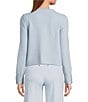 A Loves A Long Sleeve Button Cuff Crew Neck Front Pocket Cardigan, Color:Cloud Blue - Image 2
