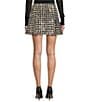 A Loves A Metallic Houndstooth High Rise Pleated A-Line Mini Coordinating Skirt, Color:Black/Frost - Image 2