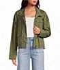 A Loves A Mock Neck Long Sleeve Flap Pocket Jacket - Image 1