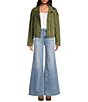 A Loves A Mock Neck Long Sleeve Flap Pocket Jacket - Image 3