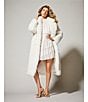 A Loves A Oversized Long Faux Fur Double Breasted Notch Lapel Coat, Color:Cream - Image 4