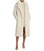 A Loves A Oversized Long Faux Fur Double Breasted Notch Lapel Coat, Color:Cream - Image 1