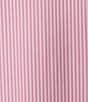 Color:Soft Pink - Image 3 - Pinstripe Print Button Point Collar 3/4 Blouson Cuff Sleeve Tiered Waistless Midi Shirt Dress