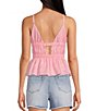 Color:Ballet Pink - Image 2 - Plunging V-Neck Sleeveless Ruched Cinched Peplum Spaghetti Strap Back Detail Top