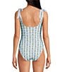 A Loves A Reversible Chevron Flower Bandeau Tie Shoulder One Piece Swimsuit, Color:Chevron Flower - Image 2