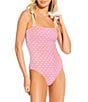 A Loves A Reversible Pretty Posey Bandeau Tie Shoulder One Piece Swimsuit, Color:Pretty Posey - Image 3