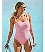 A Loves A Reversible Pretty Posey Bandeau Tie Shoulder One Piece Swimsuit, Color:Pretty Posey - Image 5