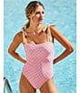 A Loves A Reversible Pretty Posey Bandeau Tie Shoulder One Piece Swimsuit, Color:Pretty Posey - Image 6