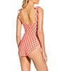 A Loves A Reversible Rio Flower Tie Shoulder Scoop Neck One Piece Swimsuit, Color:Rio Flower - Image 2
