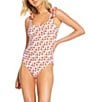 A Loves A Reversible Rio Flower Tie Shoulder Scoop Neck One Piece Swimsuit, Color:Rio Flower - Image 3