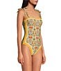 A Loves A Reversible Versailles Floral Bandeau Tie Shoulder One Piece Swimsuit, Color:Versailles Floral - Image 5