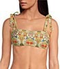 A Loves A Reversible Versailles Floral Wide Tie Shoulder Bandeau Swim Top, Color:Versailles Floral - Image 1