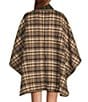 A Loves A Reversible Wool Blend Crew Neck Button Front Long Drape Sleeve Cape Jacket with Scarf, Color:Moss - Image 4