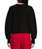 A Loves A Wool Blend Sweater Knit Rhinestone Bow V-Neck Long Sleeve Cardigan, Color:Black - Image 2
