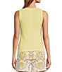 Color:Daffodil - Image 2 - Ribbed Knit Scoop Neck Sleeveless Tank