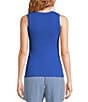 A Loves A Ribbed Knit Scoop Neck Sleeveless Tank, Color:Cobalt Blue - Image 2