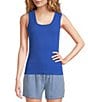 A Loves A Ribbed Knit Sleeveless Scoop Neck Tank - Image 1