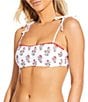 A Loves A Rosebud Floral Reversible Embroidered Tie Shoulder Bandeau Swim Top, Color:Rosebud - Image 1