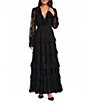A Loves A Ruffle V-Neck Long Sleeve Lace Tiered Maxi Dress - Image 1