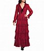 A Loves A Ruffle V-Neck Long Sleeve Lace Tiered Maxi Dress - Image 3