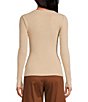 Color:H. Oatmeal - Image 2 - Scoop Neck Long Sleeve Ribbed Knit Button Front Henley Sweater