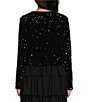 A Loves A Sequin Crew Neck Long Sleeve Bow Tie Front Cropped Cardigan, Color:Black - Image 2