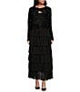 A Loves A Sequin Crew Neck Long Sleeve Bow Tie Front Cropped Cardigan, Color:Black - Image 3