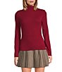A Loves A Stretch Knit Turtleneck Long Sleeve Tee, Color:Wine - Image 4