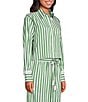 A Loves A Striped Collared Long Sleeve Button Front Woven Coordinating Shirt - Image 3