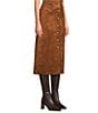 A Loves A Suede Button Front Coordinating Midi Skirt - Image 3