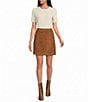 A Loves A Suede Wrap Mini Skirt - Image 3