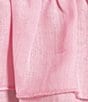 Color:Soft Pink - Image 4 - V-Neck Cap Sleeve High-Low Hem Ruffled Cropped Top