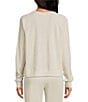 A Loves A Waffle Knit Crew Neck Dropped Long Sleeve Coordinating Pullover, Color:Ivory - Image 2