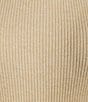 A Loves A Wool Blend Ribbed Knit Crew Neck Long Sleeve Fitted Tee Shirt, Color:Ecru - Image 4