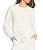 A Loves A Wool Blend V-Neck Long Sleeve Button Front Coordinating Cardigan, Color:Frost - Image 2