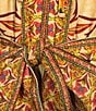 A Loves A Woven Floral Print Deep V-Neck Long Bubble Sleeve Tiered A-Line Flounce Maxi Dress, Color:Camel Multi - Image 3