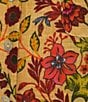 A Loves A A Loves A Woven Floral Print Notch Lapel 3/4 Bubble Sleeve Button Front Coordinating Camp Shirt, Color:Camel Multi - Image 4