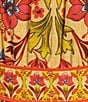 A Loves A Woven Floral Print Surplice V-Neck Long Bubble Sleeve A-Line Wrap Above the Knee Dress, Color:Camel Multi - Image 3