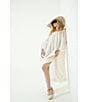 A Loves A Woven Lace Adjustable Tassel Off the Shoulder Neck Long Balloon Sleeve Caftan Maxi Dress, Color:Ivory - Image 4