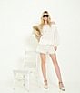 A Loves A Woven Lace High Rise Tassel Drawstring Coordinating Shorts, Color:Ivory - Image 5