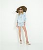 A Loves A Woven Lace High Rise Tassel Drawstring Coordinating Shorts, Color:Pale Blue - Image 10