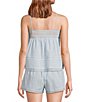 A Loves A Woven Lace Straight Neck Sleeveless Spaghetti Strap Flounce Coordinating Camisole Top, Color:Pale Blue - Image 2