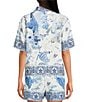 A Loves A Woven Printed Collared Short Sleeve Button Front Coordinating Shirt - Image 2