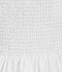 A Loves A Woven Square Neck Sleeveless Straps Drop Waist Smocked Backing Ruched Sides A-Line Maxi Dress, Color:White - Image 3