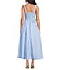 A Loves A Woven Square Neck Sleeveless Straps Drop Waist Smocked Backing Ruched Sides A-Line Maxi Dress, Color:Ice Blue - Image 2
