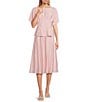 A.Ren Aurelia Round Neck Short Sleeve Pleated Coordinating Top - Image 4