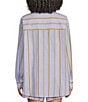 A.Ren Bryce Striped Button Down Collar Neck Long Sleeve Coordinating Woven Shirt Top - Image 2