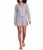 A.Ren Bryce Striped Button Down Collar Neck Long Sleeve Coordinating Woven Shirt Top - Image 3