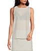 A.Ren Camille Round Neck Sleeveless Sheer Coordinating Top - Image 1