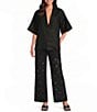 A.Ren Chantilly Lace Flared Leg Pull-On Pants - Image 3